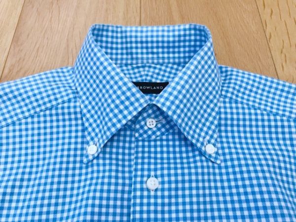 【良品】TOMORROWLAND★チェック柄BDシャツ★淡ブルー×白★S