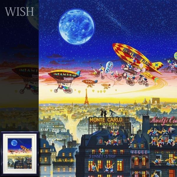 ヒロヤマガタ ザ・ムーン シルクスクリーン 版画 真作】【WISH】ヒロ・ヤマガタ「ザ・ムーン」シルクスクリーン 15号大