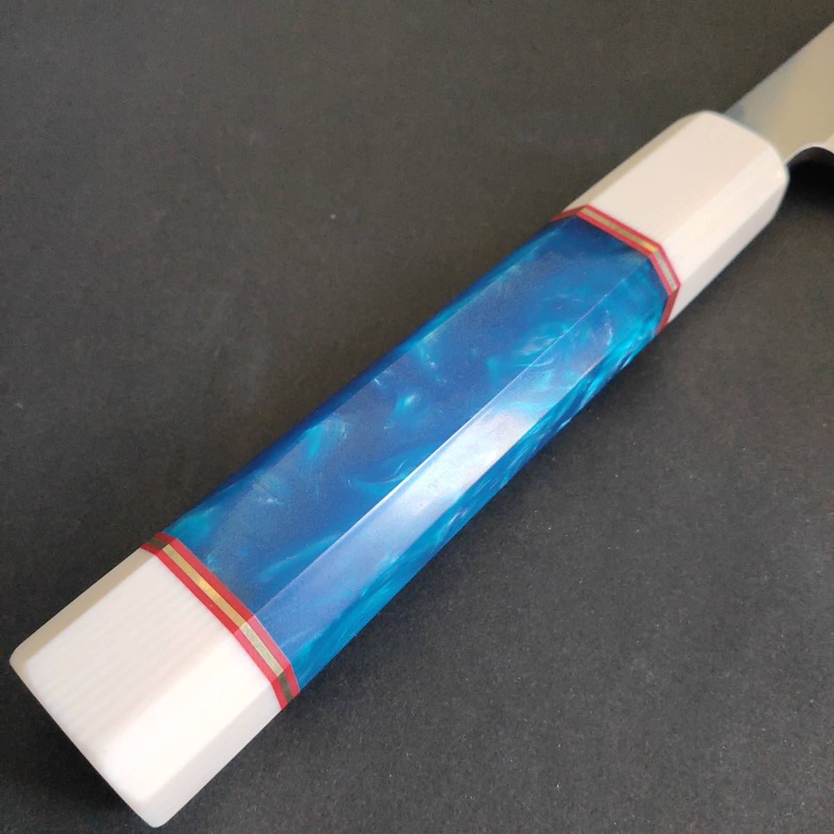 新品】仕上げステン本焼V金10号柳刃包丁270mm モダンマーブルレジン和