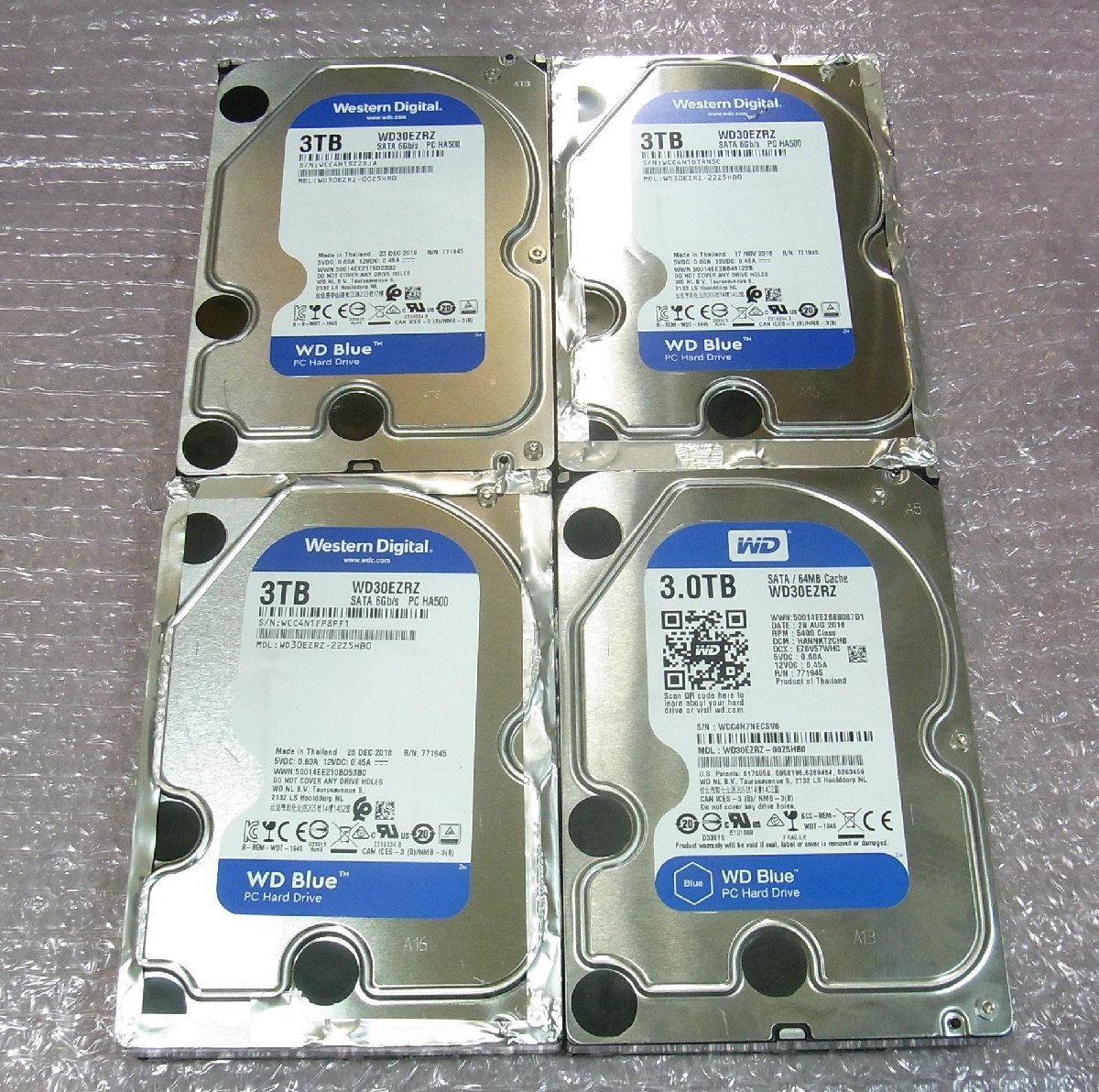 B36715 O-09242 3.5インチ HDD 3TB 4個セット 判定正常