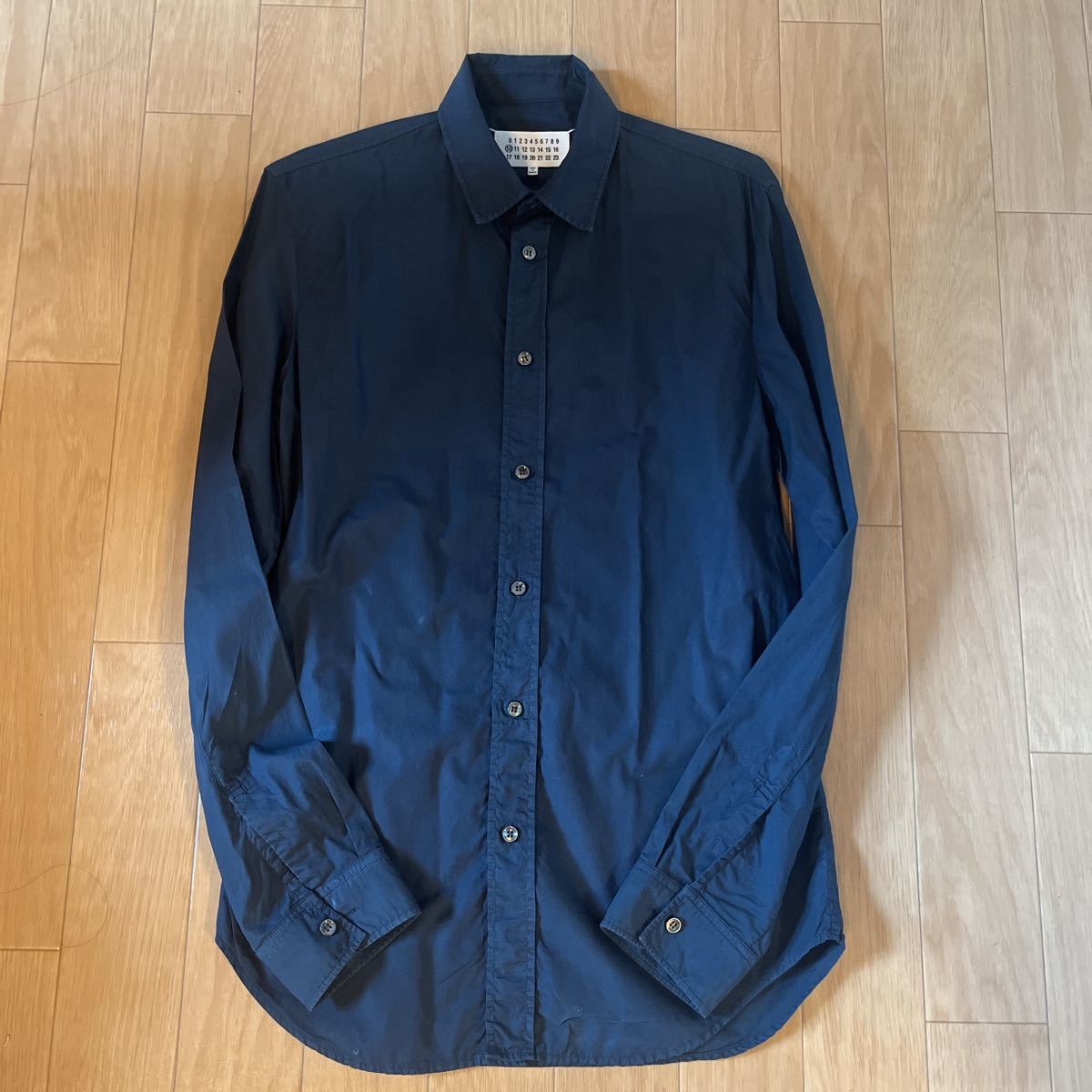 定番 MAISON MARGIELA 10 マルジェラ　ネイビー プレーンシャツ　40
