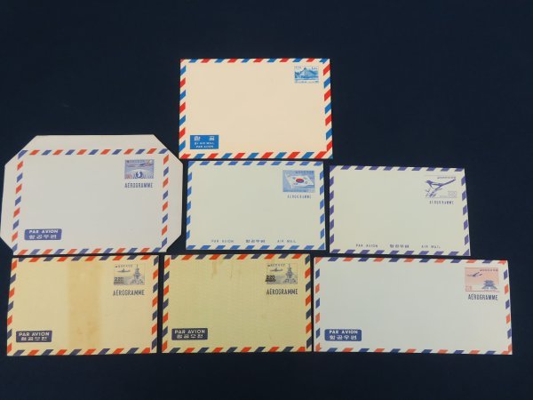 1 韓国【エログラム 航空郵便 封筒】7枚　　　　　　　　　　　　　　 　　検/朝鮮韓国郵便資料