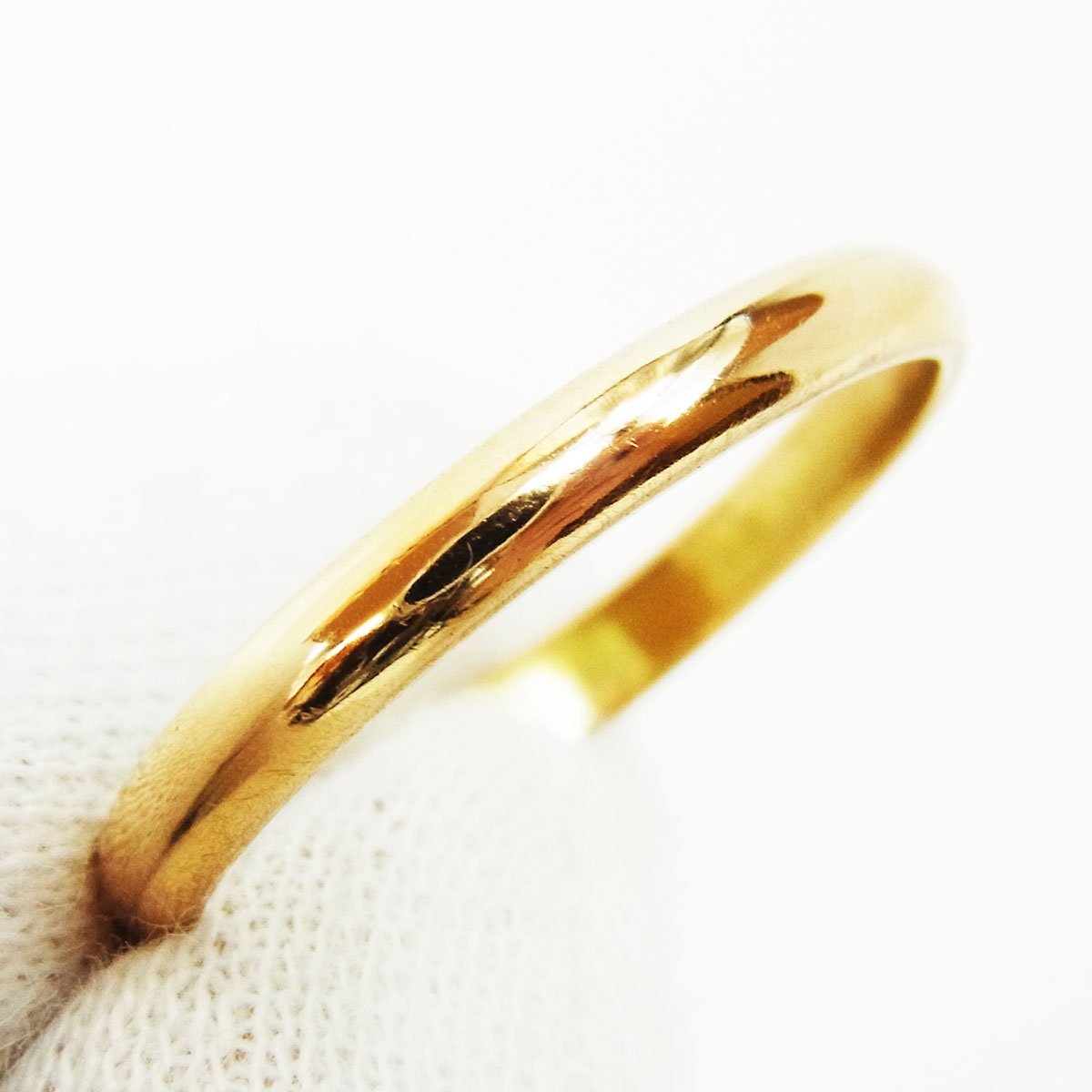 K18 シンプルリング 造幣局刻印 約15号 縦幅:約2.5mm 約2.6g ゴールド 指輪 ■