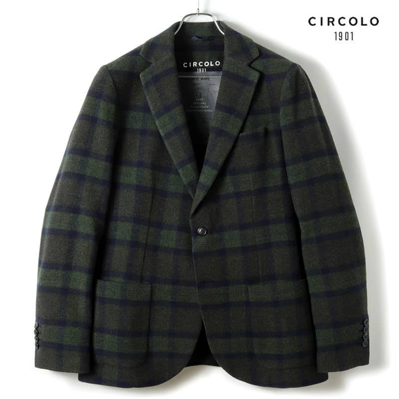 ◇【CIRCOLO1901(チルコロ)/秋冬/ウールカシミヤストレッチツイード