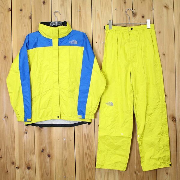 [D2060] ザノースフェイス レインウェア セットアップ 収納袋付き NPW10032 イエロー系 M THE NORTH FACE