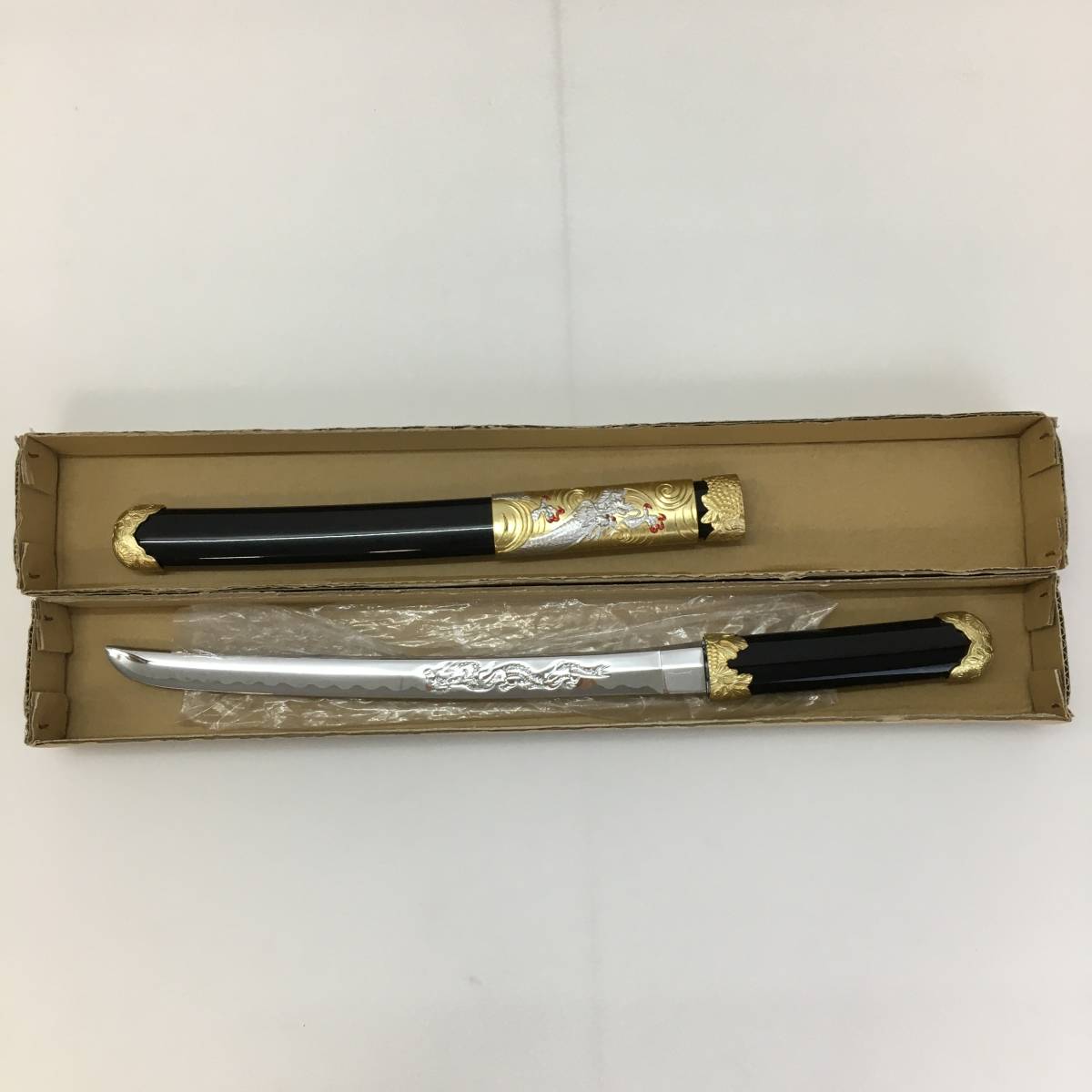 No.7763【模造刀】 日本海軍短剣 装飾刀 / 短刀（龍鶴亀）-竜刀身