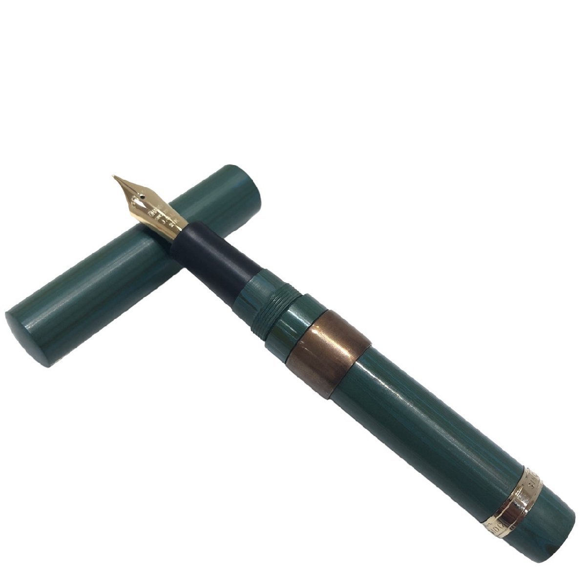 万年筆 大橋堂 植原栄一 エボナイト ペン先21K 漆 竹型