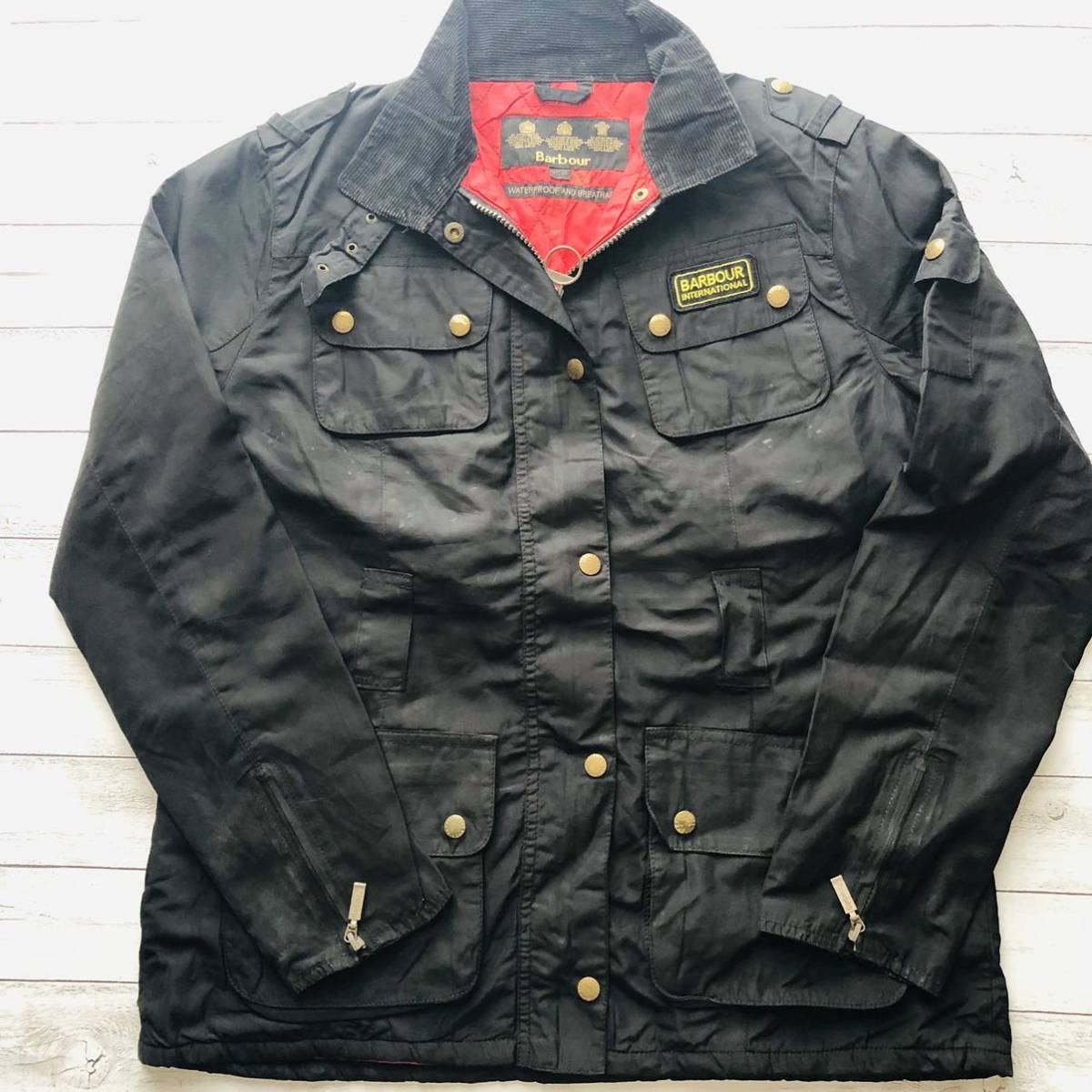 バブアー Barbour Mくらい ナイロン 中綿 ライダースジャケット 