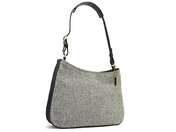 1円 □極美品□ COACH コーチ 8162 ウール×レザー ヘリンボーン ワン 