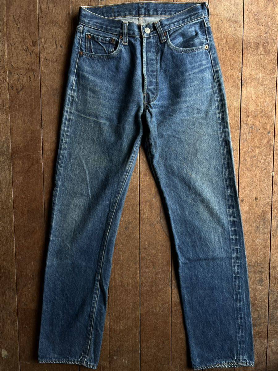極上 LEVIS 501 66後期（チェーン）濃いめW30×L36ボタン裏刻印6伸縮率