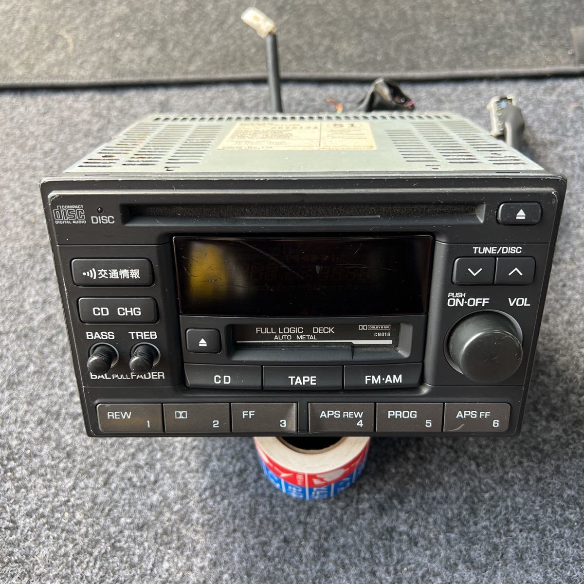 NISSAN 日産純正・2DIN CD/カセットデッキ PN-2138B 動作確認済み セドリック・セフィーロ・スカイライン・シルビア・180sx