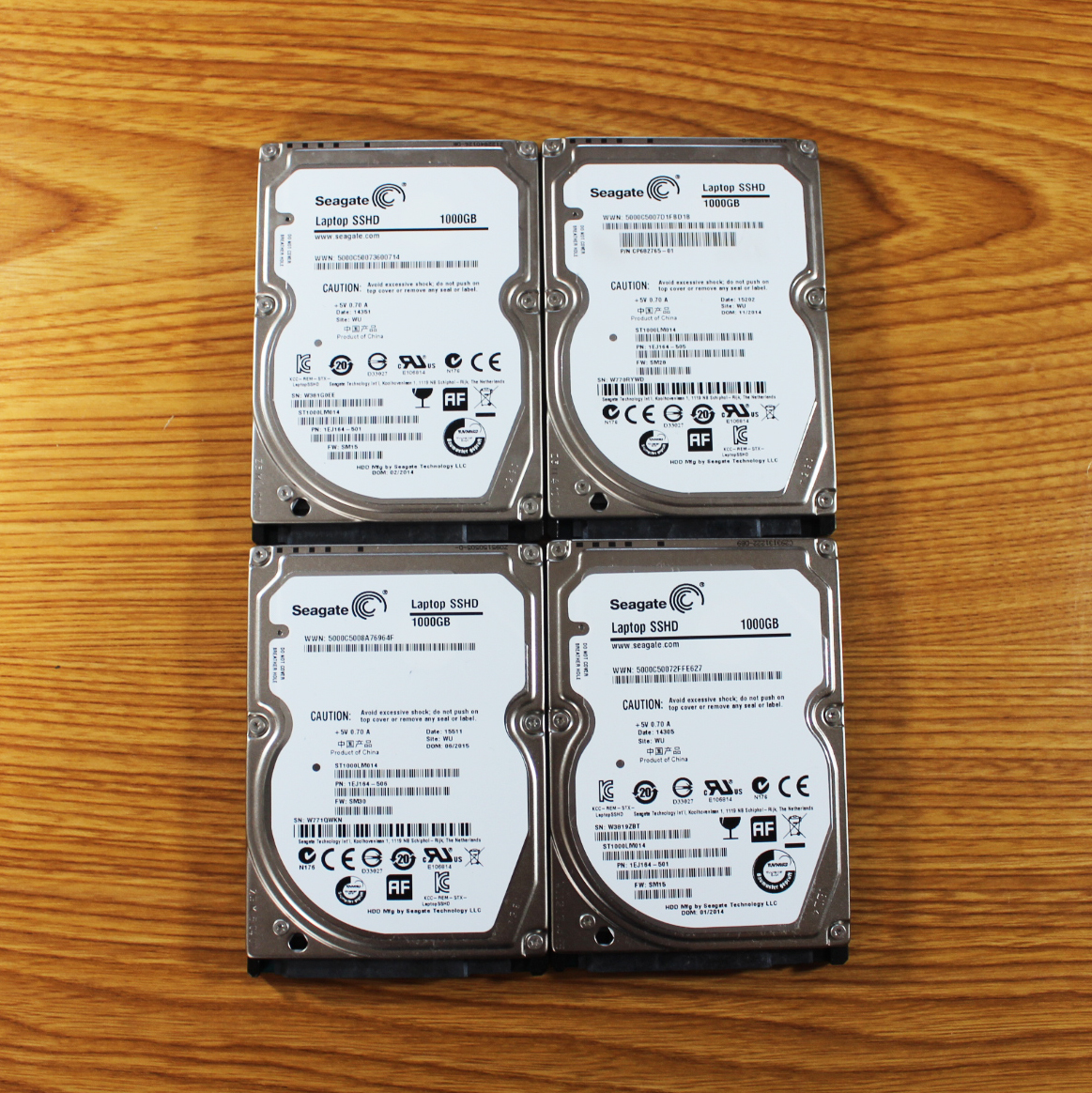 ☆ SSHD 1TB(1000GB) 4台セット ハイブリッドSSHD Seagate ノート用 2.5