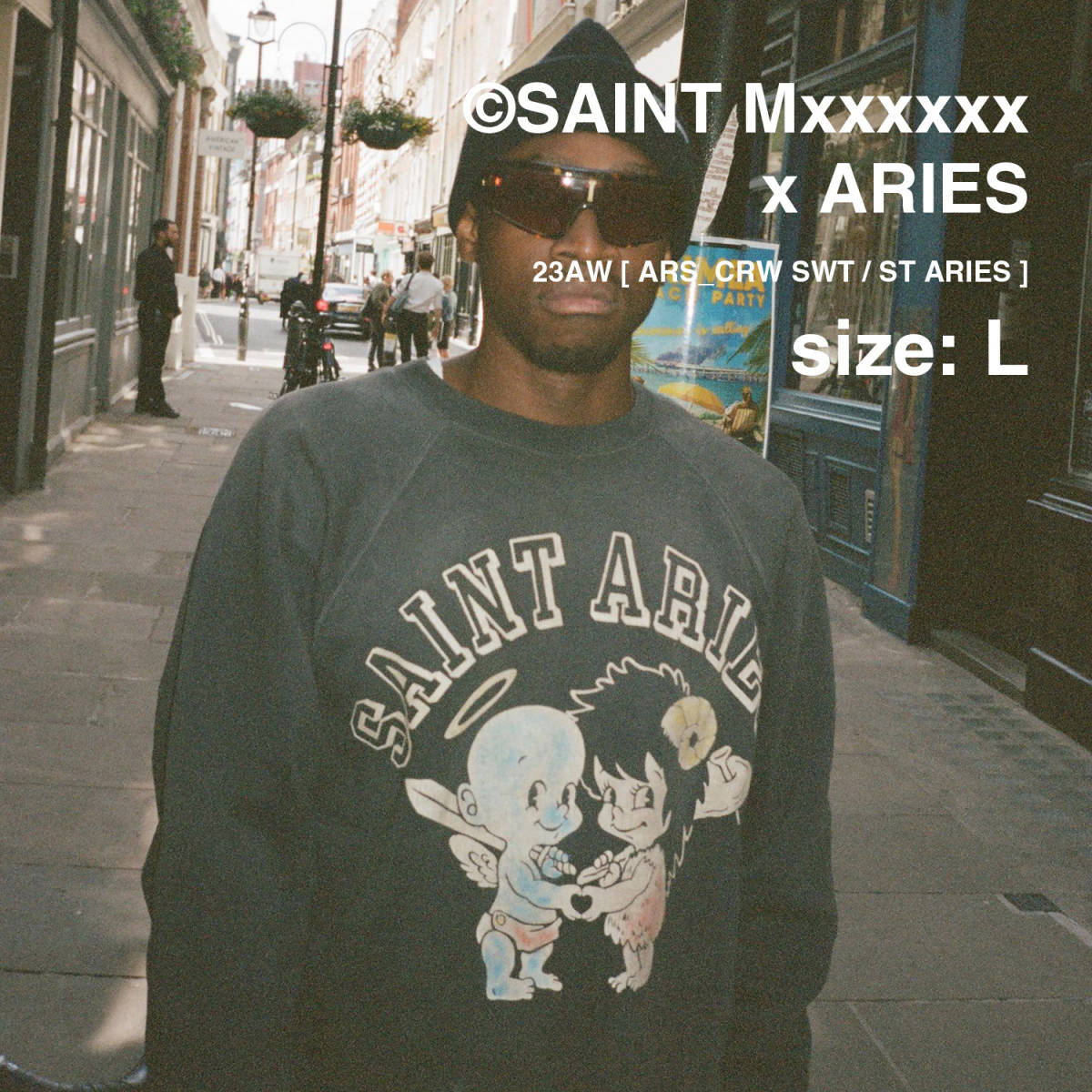 新品 23AW SAINT Mxxxxxx セントマイケル ARIES アリーズ コラボスウェット ST ARIES