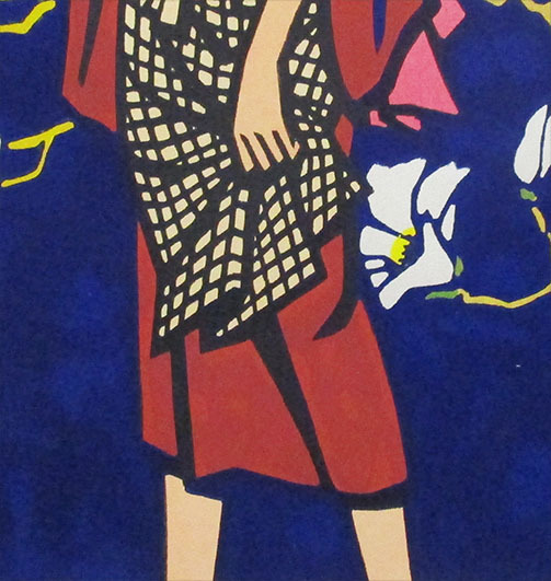 滝平二郎『こぶしの花』木版画 落款、印（共に版上） 鉛筆サイン 額装