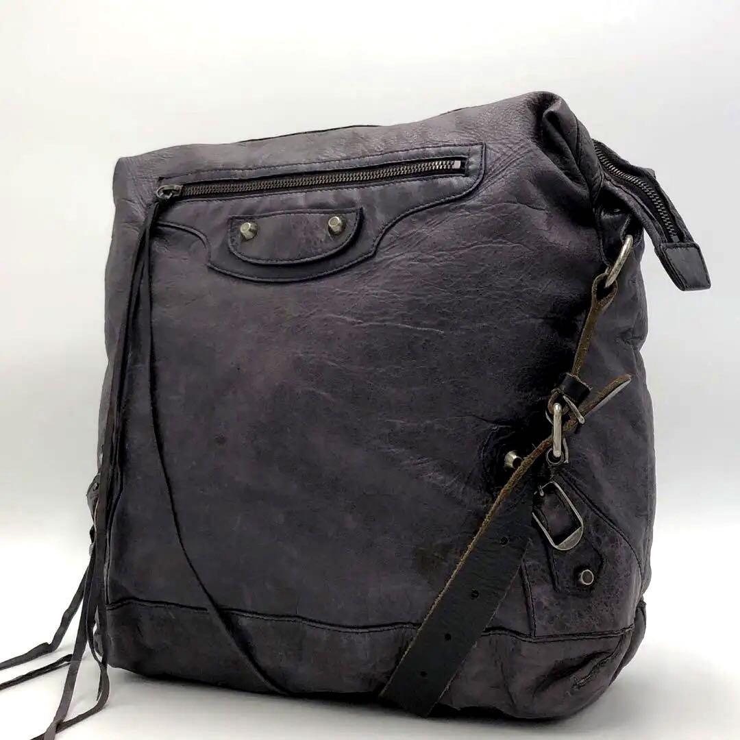 正規品，人気セール 極上品 BALENCIAGA バレンシアガ ザ デイ シティ ショルダーバッグ メッセンジャーバッグ パープル 紫 レザー エディターズバッグ メンズ(かばん、バッグ)｜売買されたオークション情報、yahoo かばん、バッグ