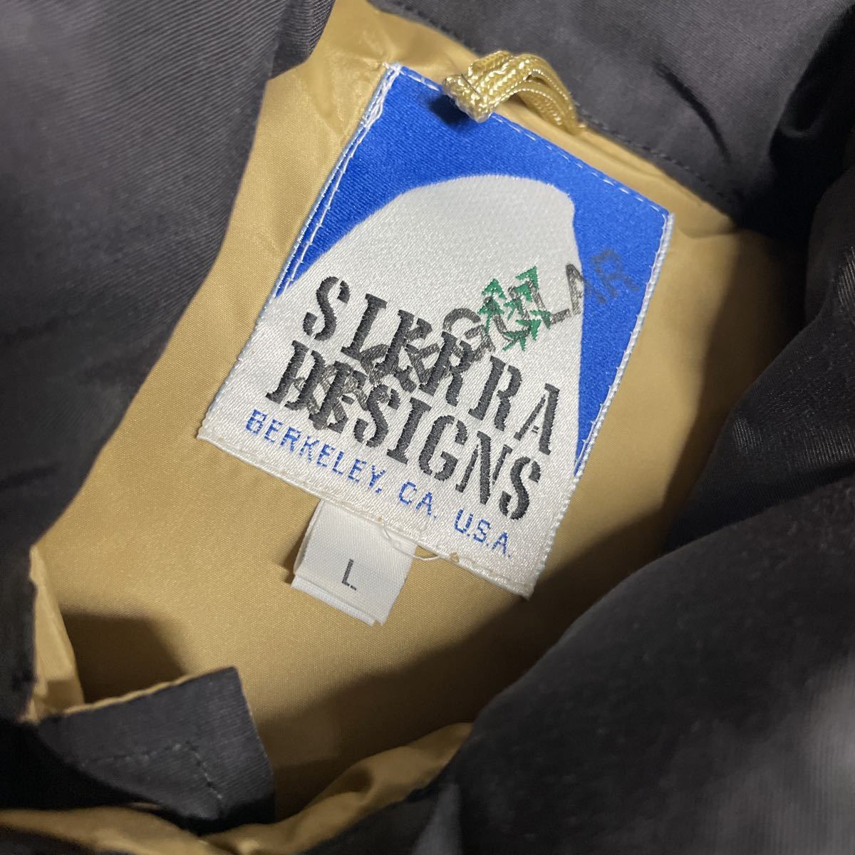 シェラデザイン イレギュラースタンプあり ダウンベスト 黒 ブラック Lサイズ 