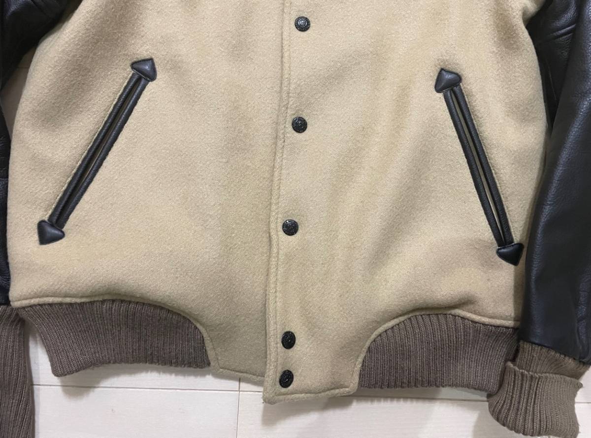 BAL バル Melton & Leather Varsity Jacket メルトン レザー バー 