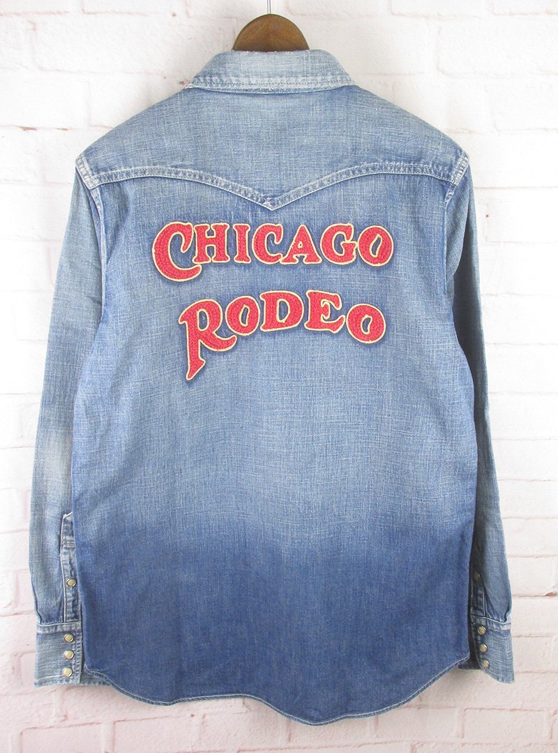 LAS7943 FULLCOUNT フルカウント 4011 デニム ウエスタンシャツ ビンテージ加工 刺繍 極美品