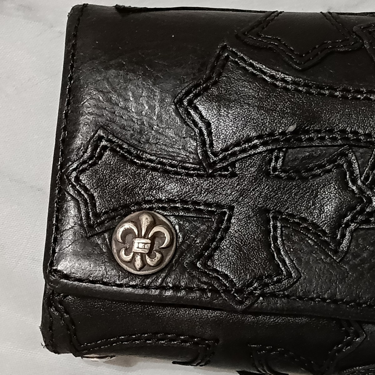 クロムハーツ 3フォールドウォレット フレアボタン CHROME ウォレット