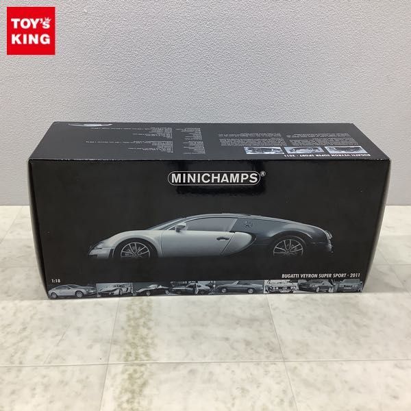 1円〜 ミニチャンプス 1/18 ブガッティ ヴェイロン スーパースポーツ 2011 ブルーカーボン/シルバー