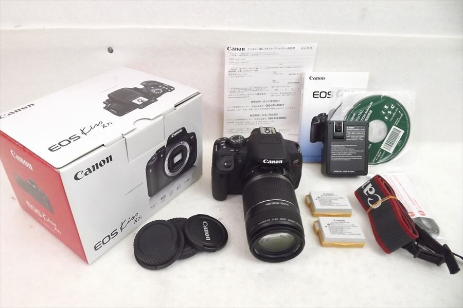 ▼ Canon キャノン EOS X7i デジタル一眼レフ EF-S 55-250 1:4-5.6 取扱説明書有り 元箱付き 中古 現状品 231005H3018