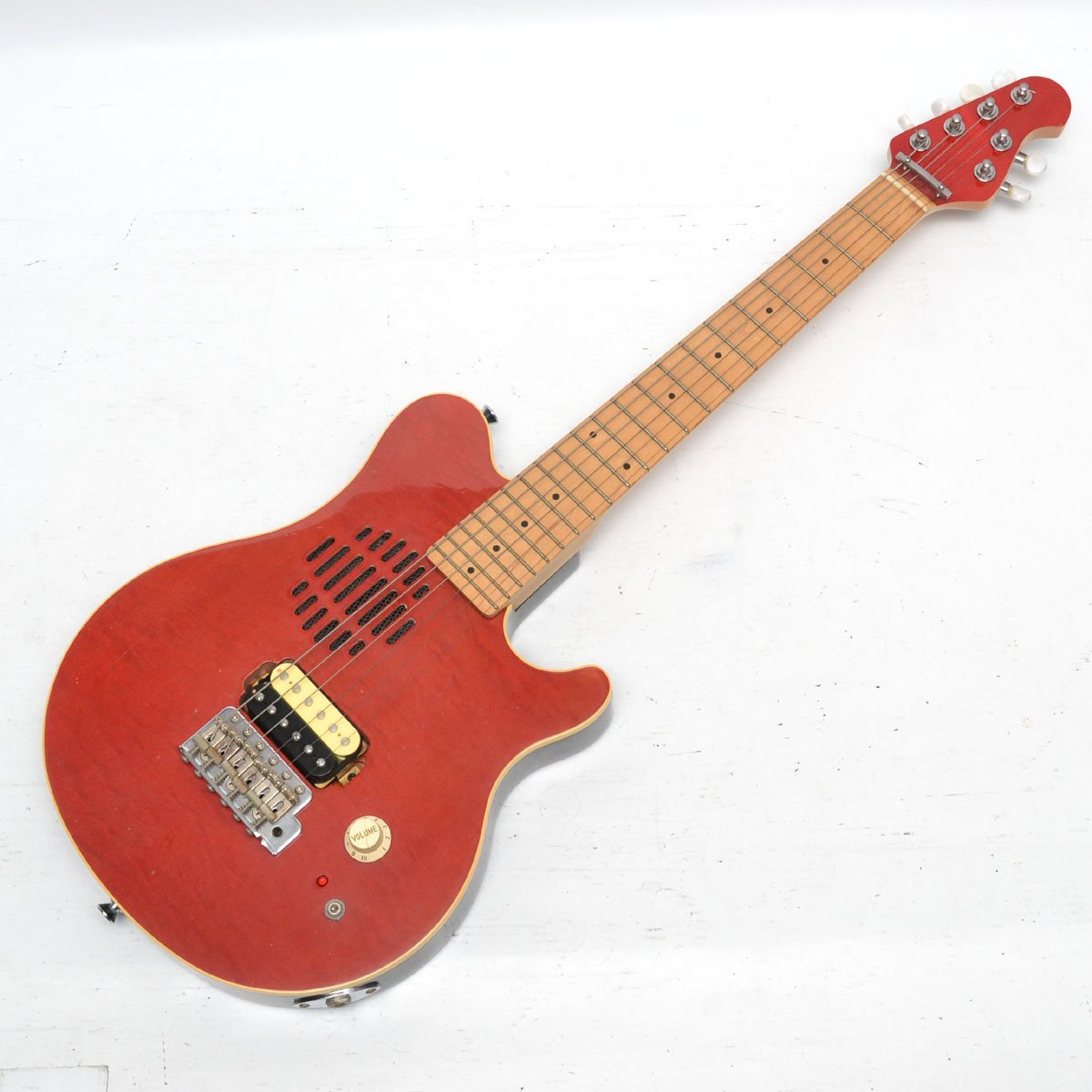 ジャンク メーカー不明 MUSICMAN AXIS風 アンプ内蔵 エレキギター 