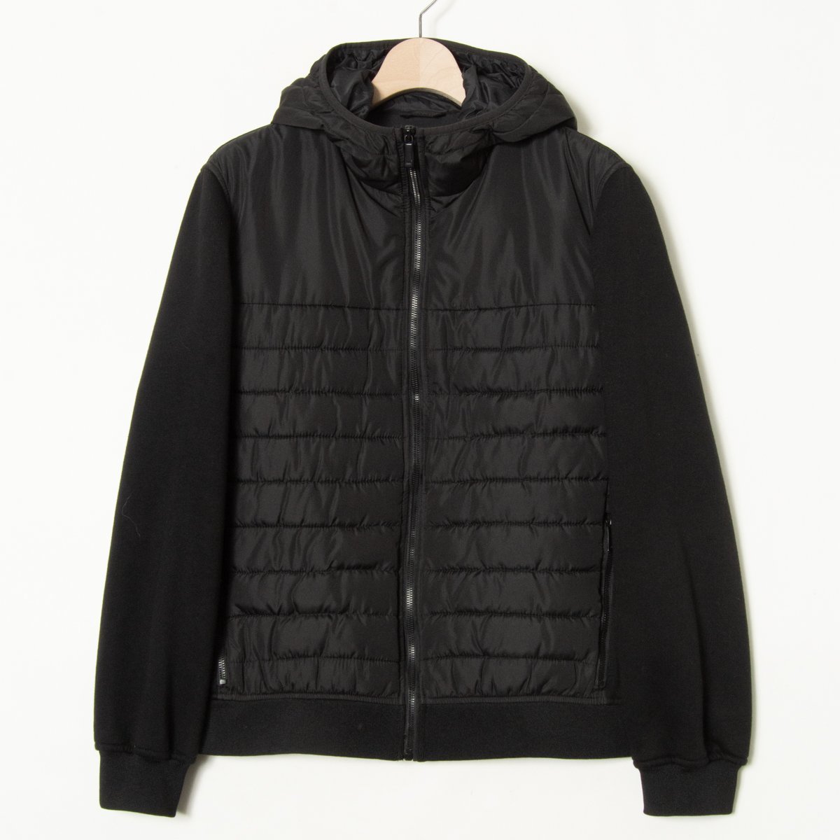 1円スタート】ZARA ザラ 裏起毛ジャージ切替フード付きブルゾン 