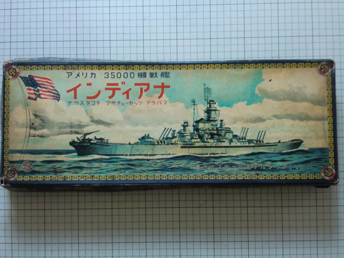 T.M.K　（旧 タミヤ）　1/500　インディアナ　（木製キット・箱傷み）