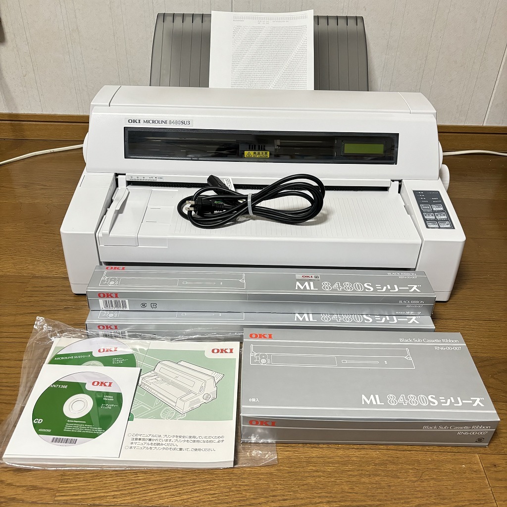 OKI　沖データ ドットプリンター MICROLINE　8480SU3　中古　おまけ付き　ドットインパクトプリンタ　印字確認済　D21200C