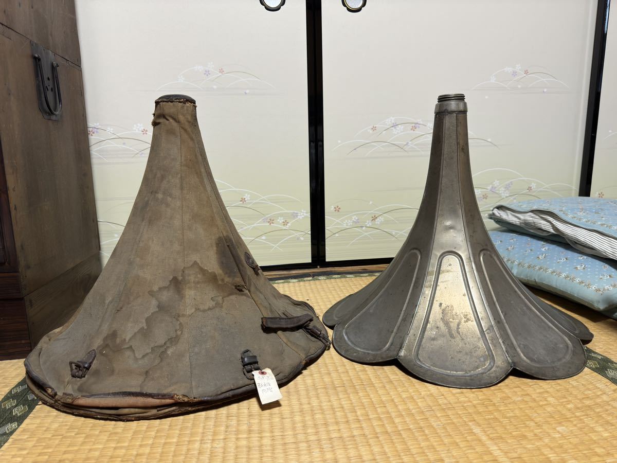 中古】蓄音機用 真鍮製ラッパ ブラスホーン ケース付き 蓄音機用部品 