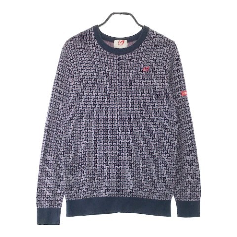 【1円】MASTER BUNNY EDITION マスターバニーエディション コットン ニットセーター ロゴ刺繍 総柄 5 [240001813458]