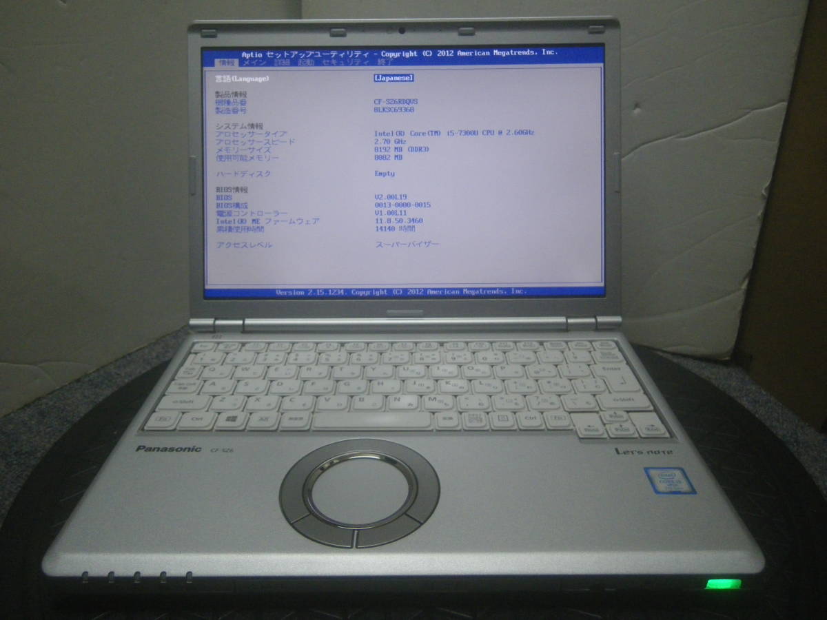Let's note CF-SZ6RDQVS i5メモリ8GB ジャンク品】Panasonic Let's note CF-SZ6RDQVS Core i5-7300U 8GB