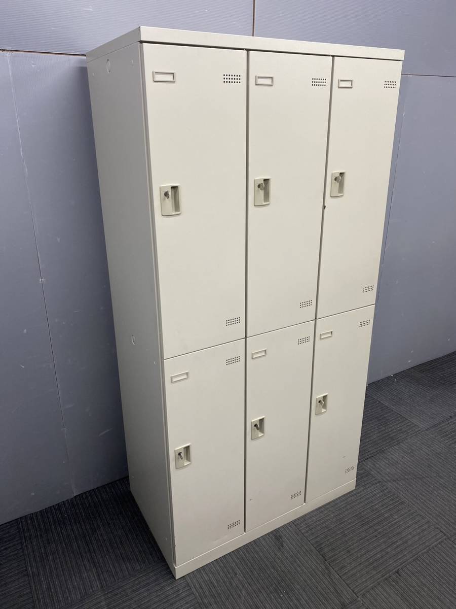 ◆管11◆自社便対応地域あり◆生興製◆6人用ロッカー 鍵付き 幅900mm 高1800mm◆ニューグレー