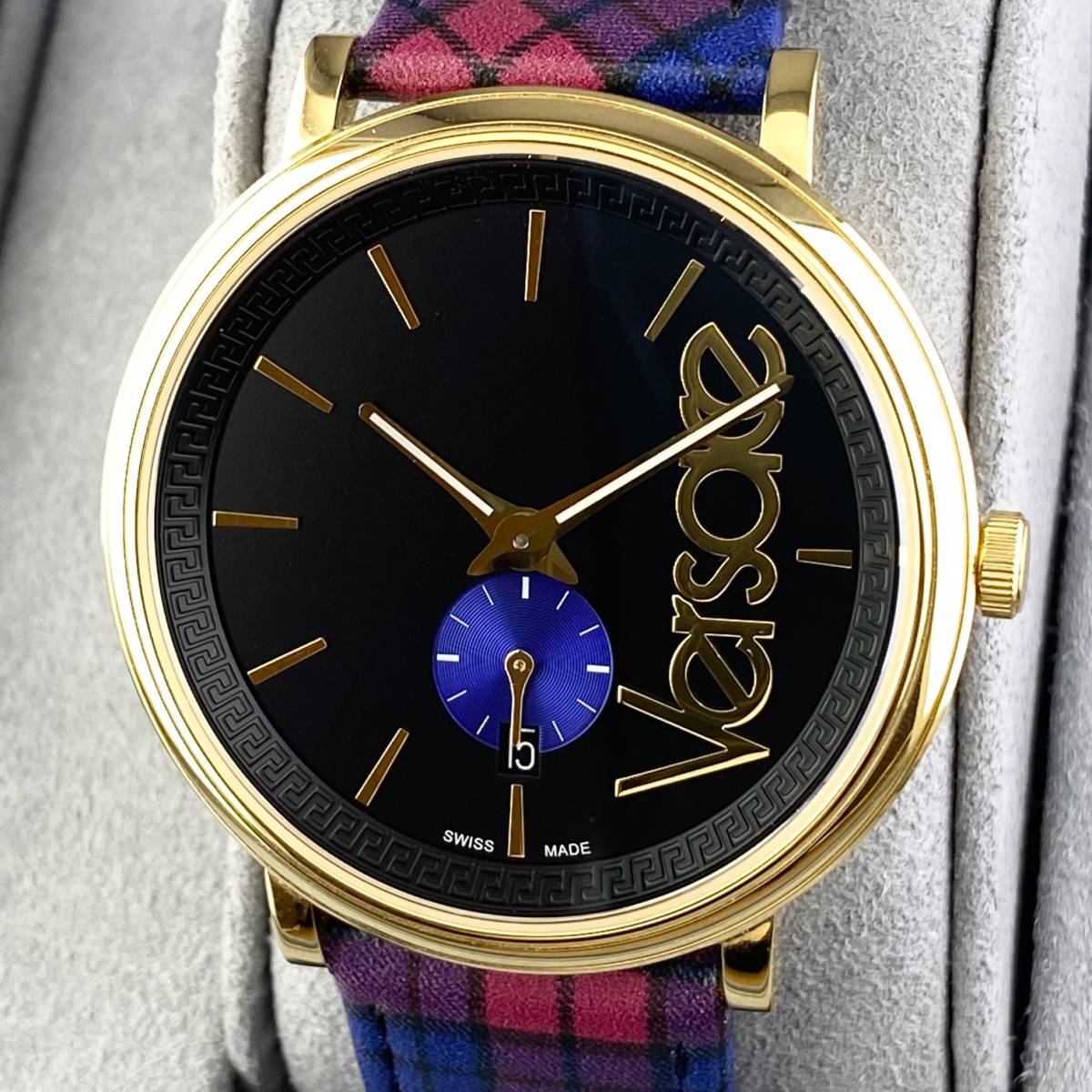 1円箱付】VERSACE ヴェルサーチ 腕時計 メンズ VBQ スモセコ ブラック 