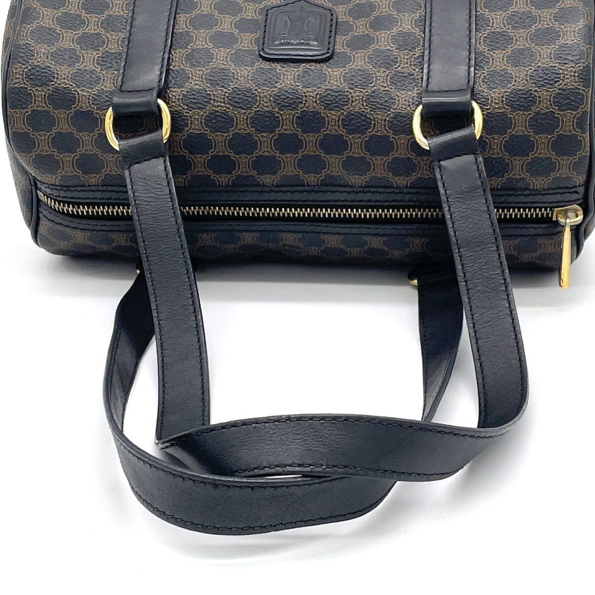 1円 良品 CELINE セリーヌ マカダム ブラゾンロゴ ブラック 黒 