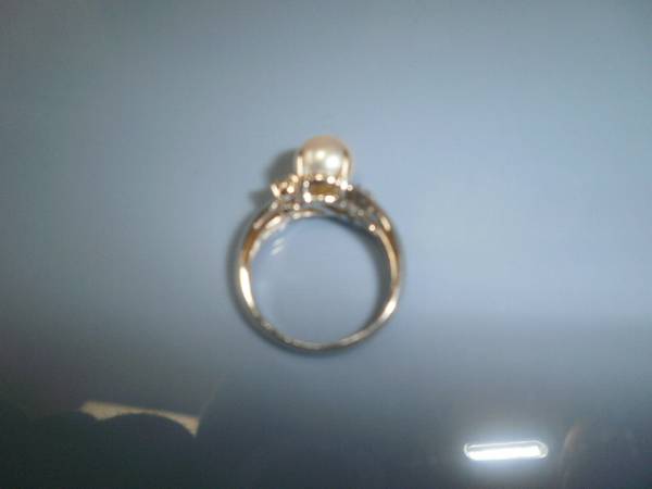 ★プラチナＰＴ８５０パールダイヤ０,１０ｃｔ付きリング指輪_3