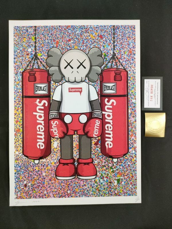 世界限定100枚 DEATH NYC アートポスター 74 KAWS カウズ ボクシング