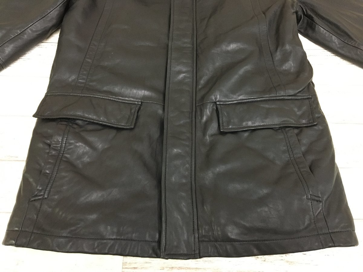 130B Calvin Klein CK レザー ロングコート カルバンクライン【中古