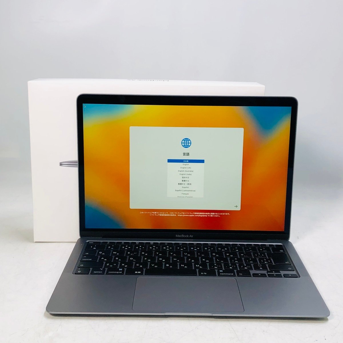 動作確認済み MacBook Air Retina 13インチ (Early 2020) Core i3 1.1GHz/8GB/SSD 256GB スペースグレイ MWTJ2J/A