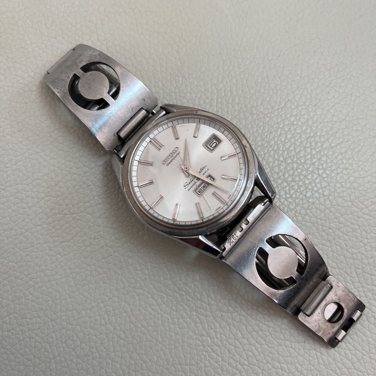 希少SEIKO MATIC DIASHOCK セイコー マチック 35石 自動巻き weekdoter 中古：稼働品