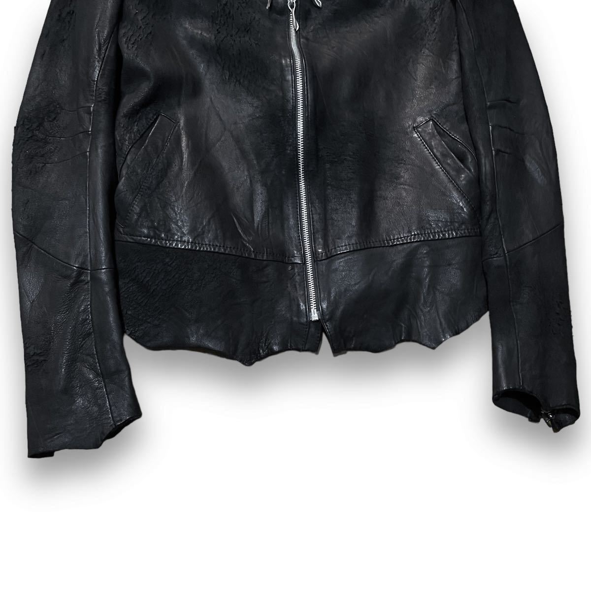00’s archive 14thaddiction レザージャケット 00's 14th Addiction Archive Cross Zip Leather Jacket アーカイブ