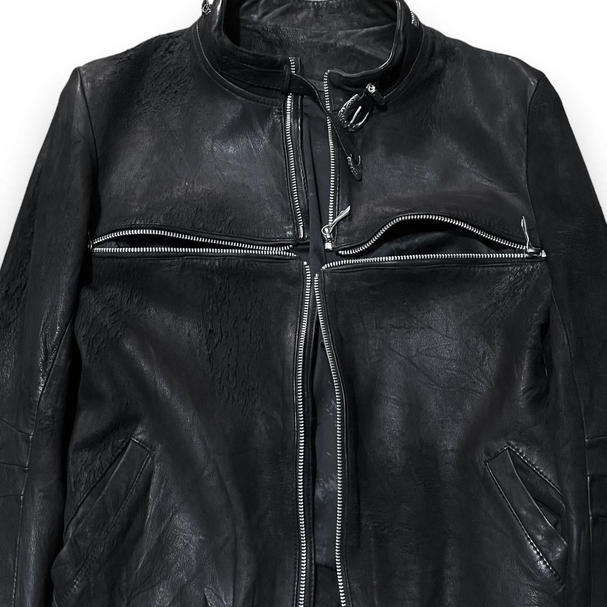レザージャケット archive サソリ LGB 14th kmrii 00's 14th Addiction Archive Cross Zip Leather Jacket アーカイブ
