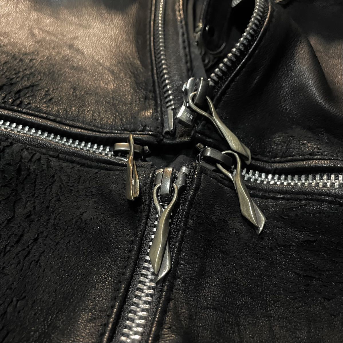 00's 14th Addiction Archive Cross Zip Leather Jacket アーカイブ