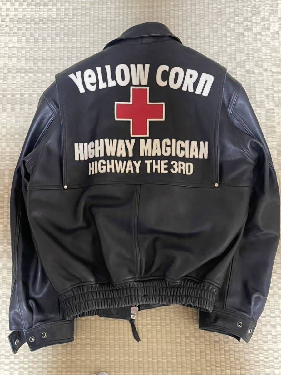 中古☆YELLOW CORN イエローコーン レザージャケット バイクジャケット 