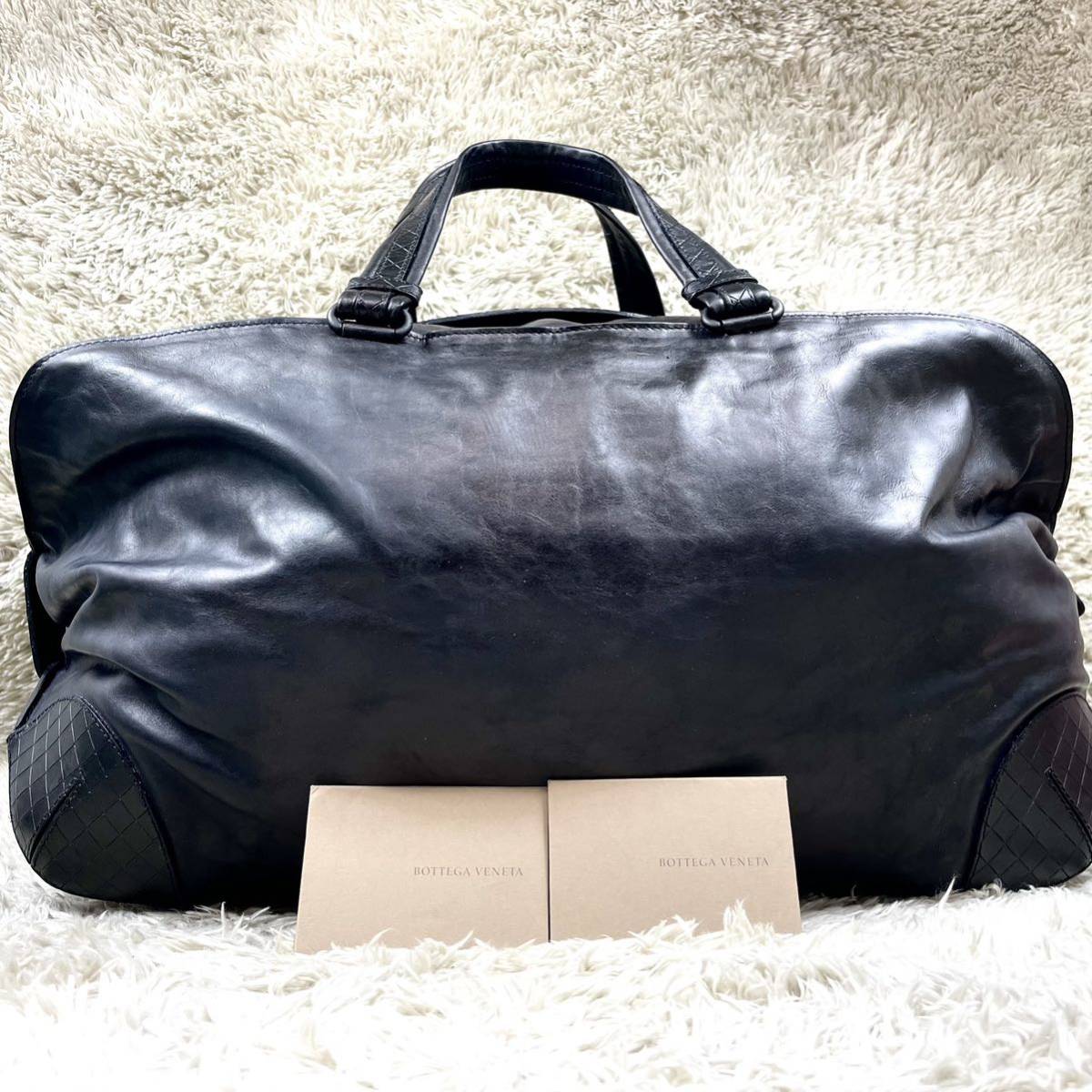 ボッテガヴェネタ BOTTEGA VENETA ボストンバッグ カーフ 【美品】 極美品○希少○BOTTEGA VENETA ボッテガヴェネタ メンズ ボストン