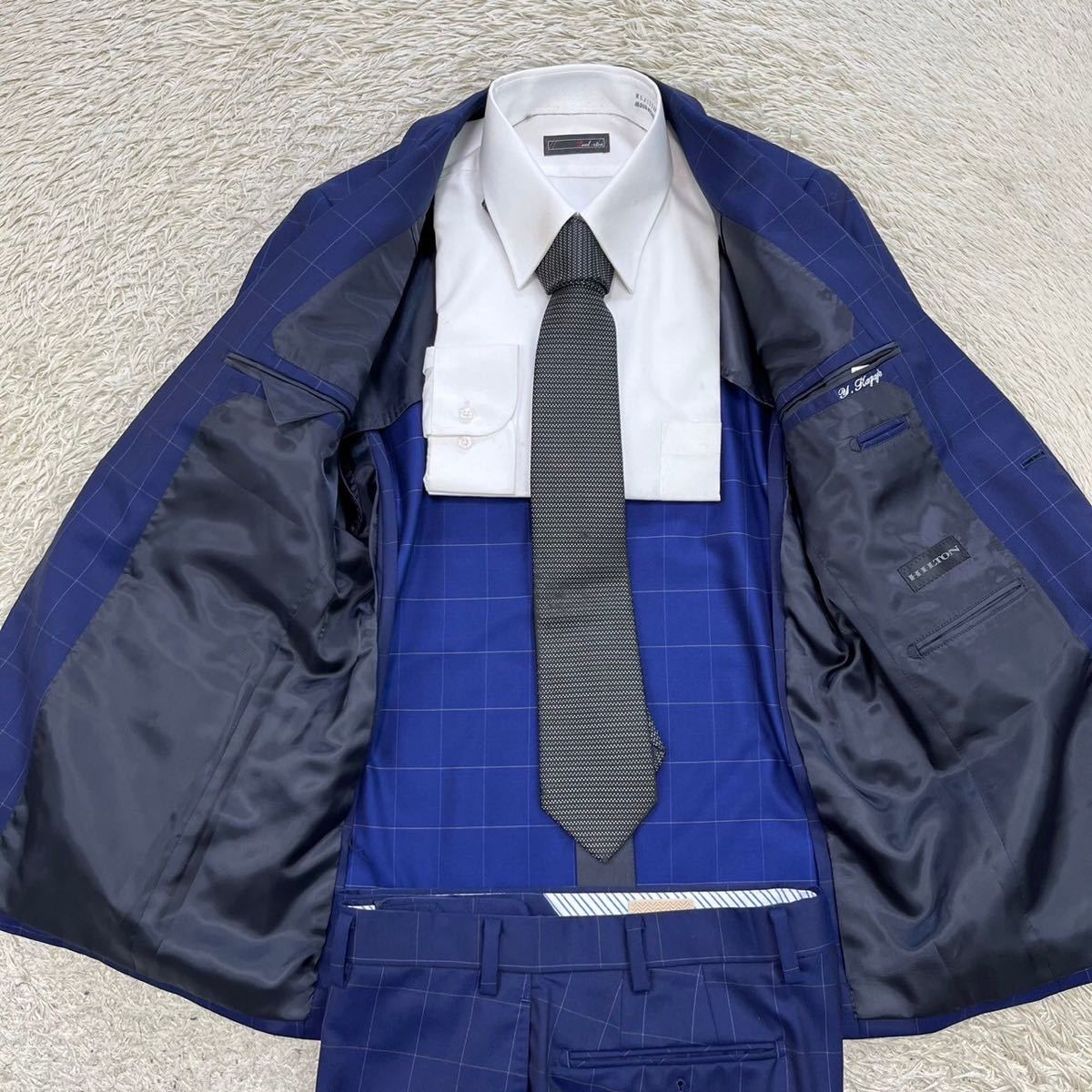 美品！ヒルトン【圧巻の3ピース】HILTON スーツ セットアップ