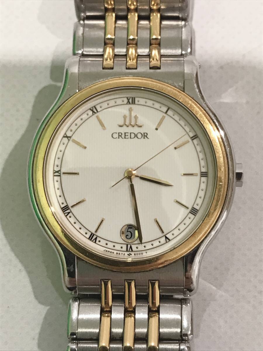 QZ/不動品】SEIKO セイコー 9572-6000 CREDOR クレドール 18KTベゼル 