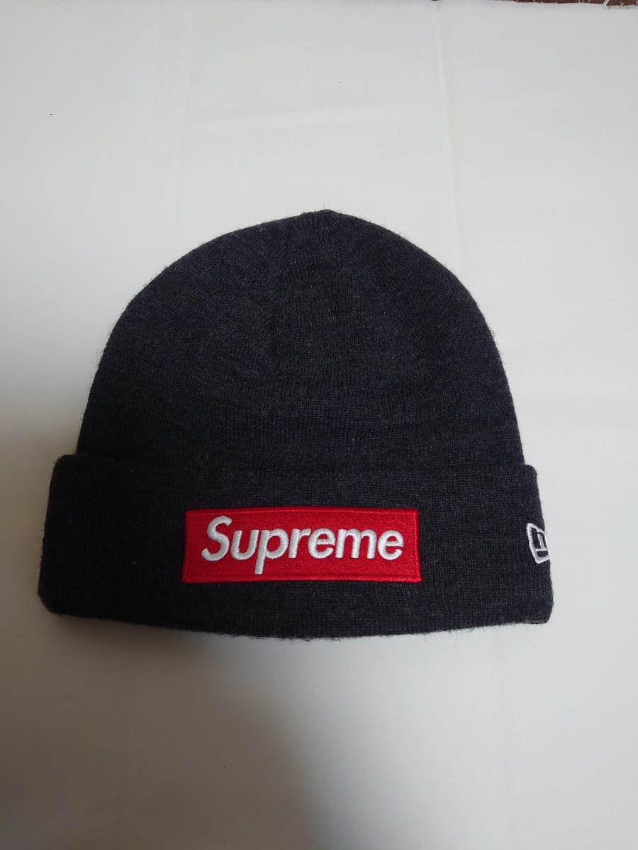 Supreme New Era Box Logo Beanie Charcoal