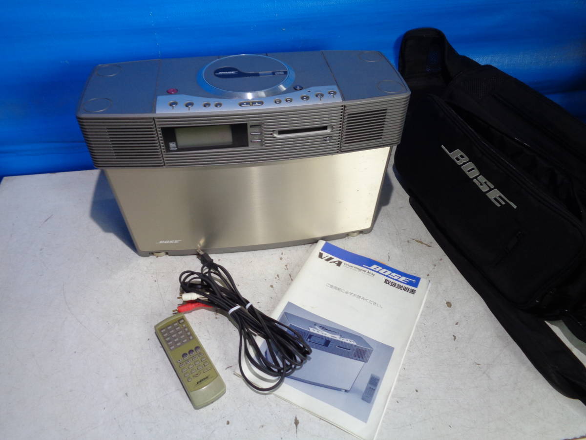 BOSE Virtual lmaging Ahay MODEL VIA CD/MD/FM/AM プレーヤー 取説 リモコン付 専用ケース付 ジャンク