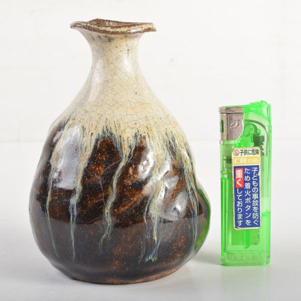 中川自然坊 朝鮮唐津 鶴首花入 未使用品 共布 共箱 2025年最新Yahoo